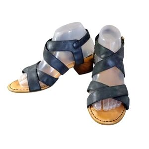 Born Women's Black Strappy Block Heel Sandals Size 7